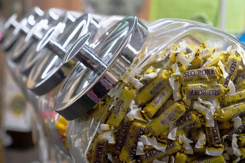 Check out our selection of jar candies, retro candy bars, gum, grab-and-go snacks, and recent favorites